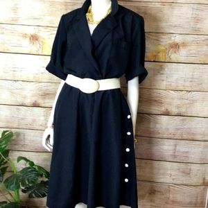 70's 80's Cheekaberry Black Midi Dress